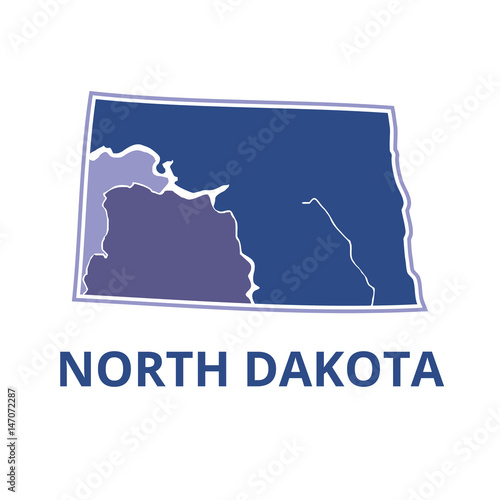 Map north dakota shape purple color