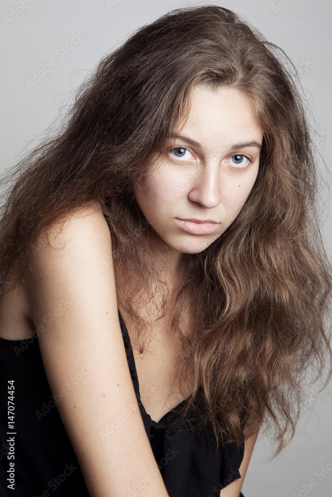 Sensual woman with long hair Sensual woman with long hair