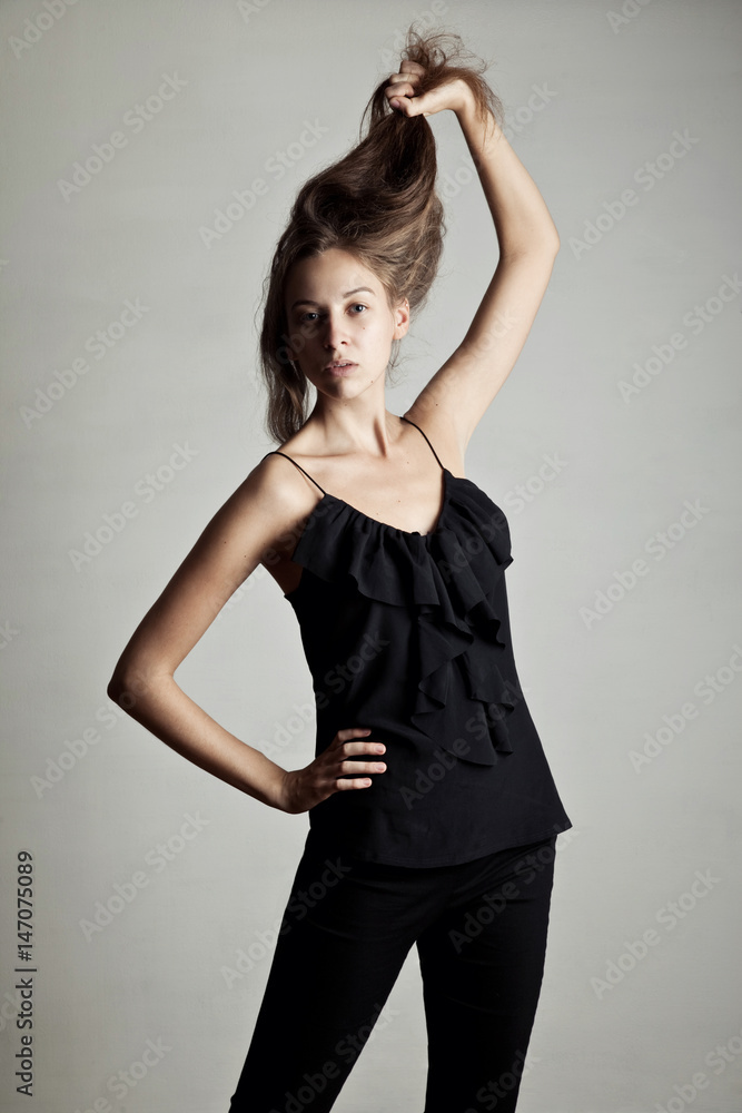 Fototapeta premium Sensual woman with long hair 