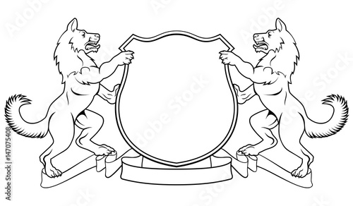 Dogs Crest Coat of Arms Heraldic Shield
