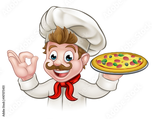 Cartoon Chef Pizza