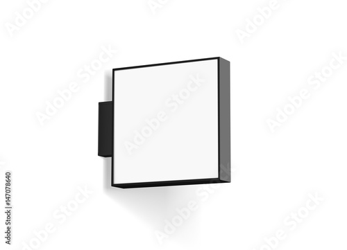 Εκτύπωση καμβά Blank store signage design mockup isolated, 3d rendering