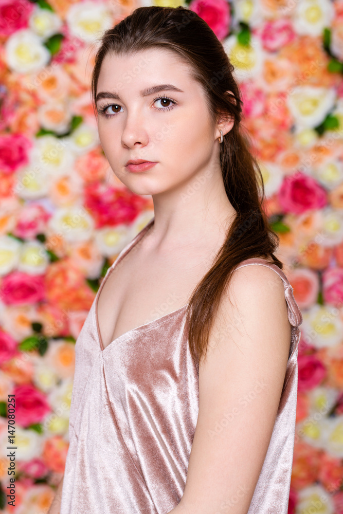 loseup portrait of a beautiful young brunette woman loseup portrait of a beautiful young brunette woman