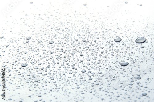 Close up Drop water on white floor