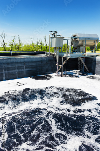 Cleaning construction pool for sewage treatment , waste water photo