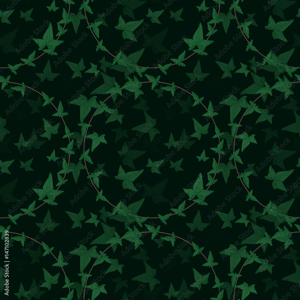 Seamless floral pattern. Ivy elements background Seamless floral pattern. Ivy elements background