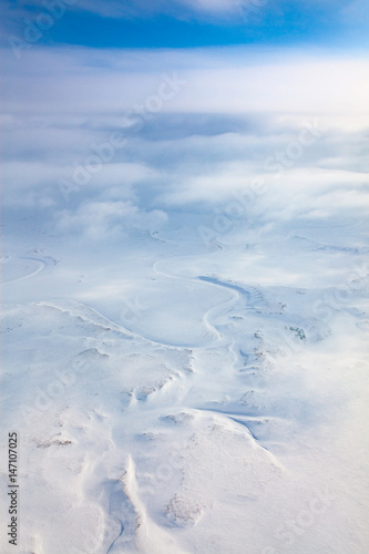 Winter tundra from above