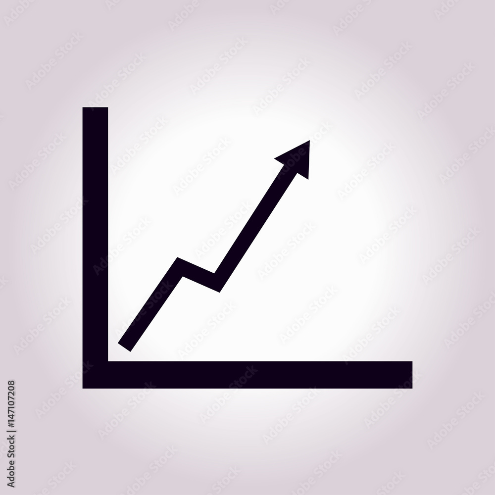 Business graph. Infographic. Chart icon. Growing graph simbol. Flat design style. Business graph. Infographic. Chart icon. Growing graph simbol. Flat design style.