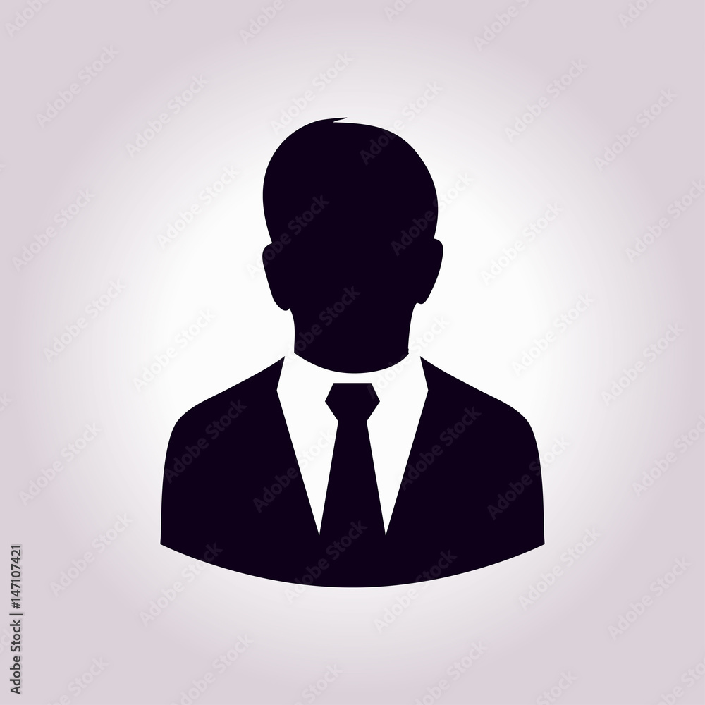 User icon of man in business suit. Flat design style. User icon of man in business suit. Flat design style.