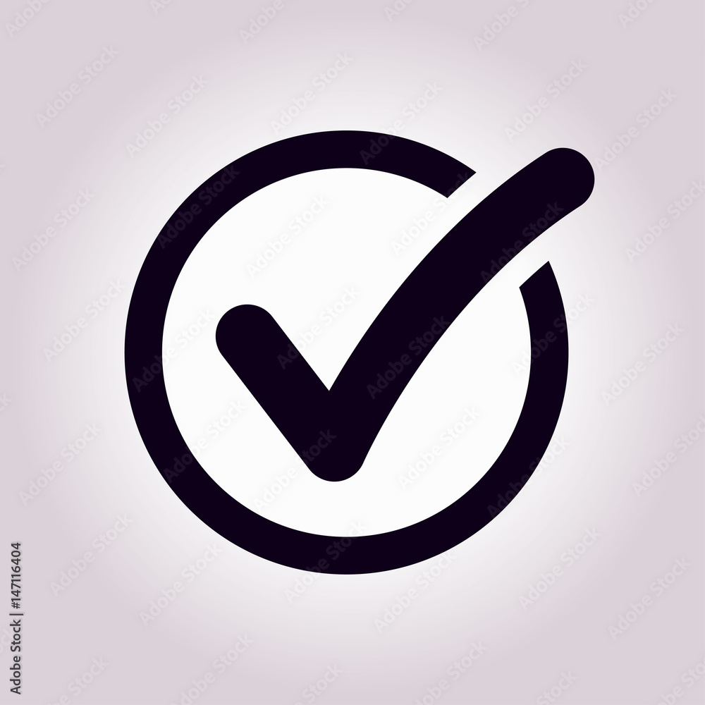 Check list button icon. Check mark in round sign. Check list button icon. Check mark in round sign.