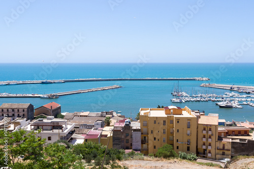 View from top, Port of Sciacca, Sicily, Agrigento - Italy