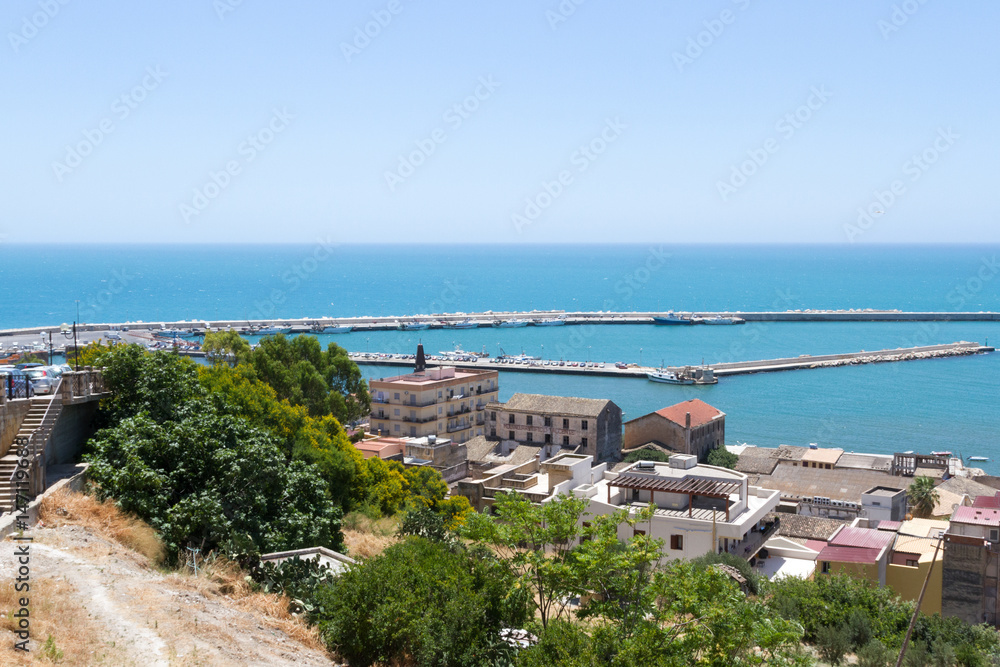 View from top, Port of Sciacca, Sicily, Agrigento - Italy