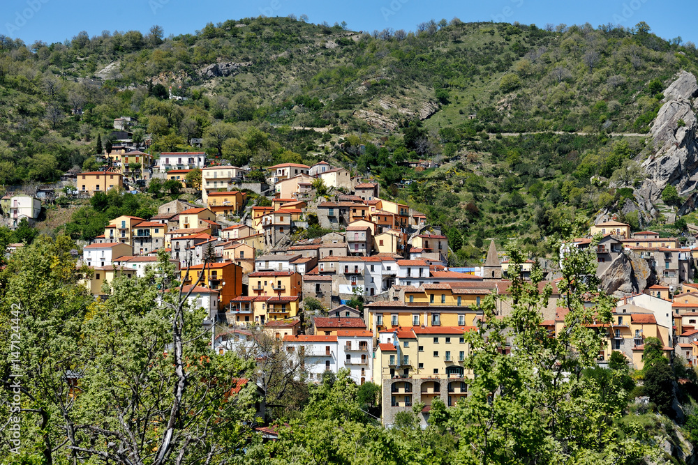 Castelmezzano, Basilicata, Italy - village in the lucania dolomites mountains