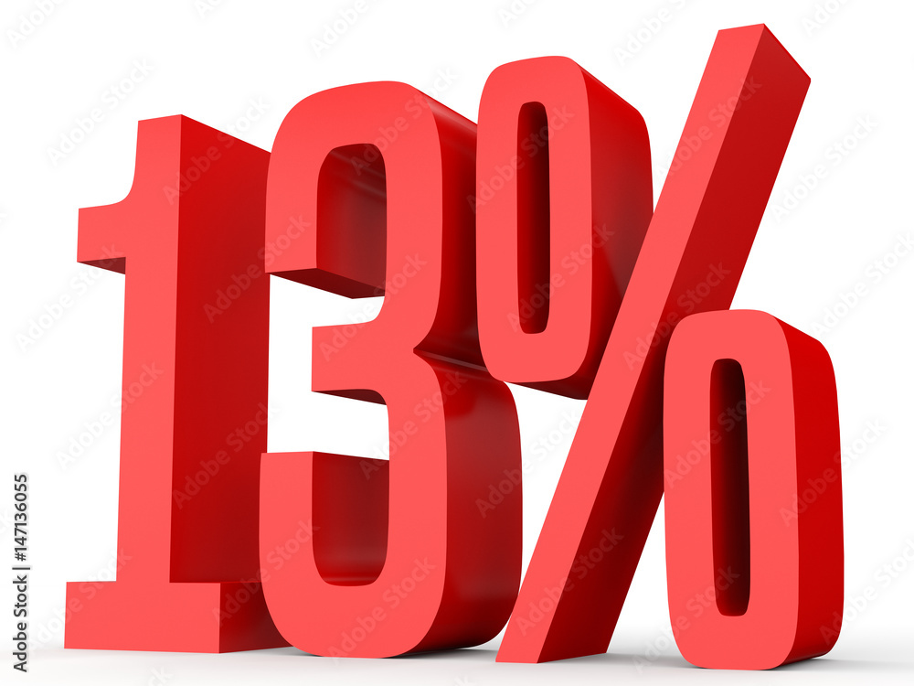 Thirteen percent off. Discount 13 %. Thirteen percent off. Discount 13 %.