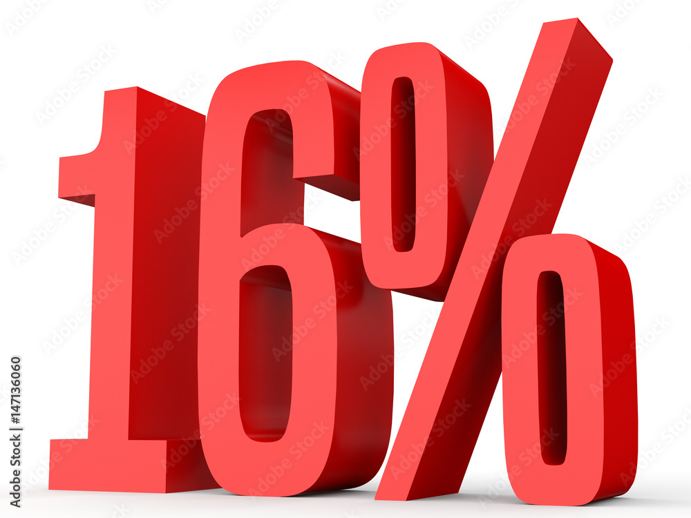 Sixteen percent off. Discount 16 %. Sixteen percent off. Discount 16 %.