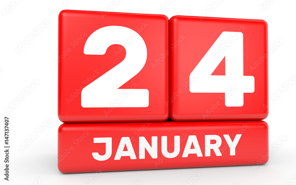 January 24. Calendar on white background. January 24. Calendar on white background.