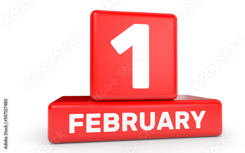 February 1. Calendar on white background.