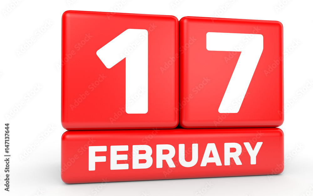 February 17. Calendar on white background. February 17. Calendar on white background.