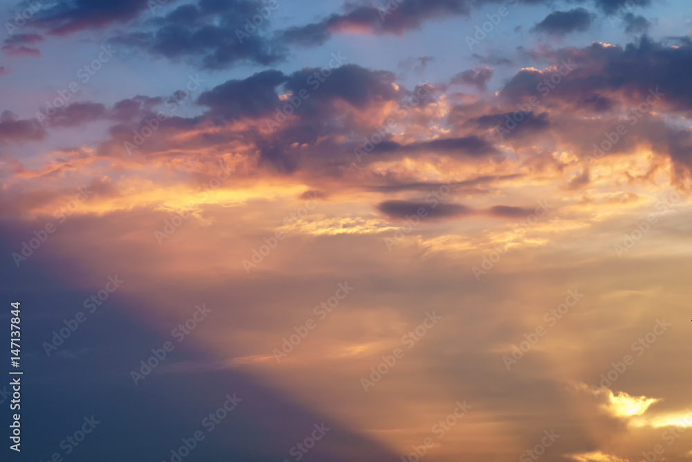 golden sky and sun ray during sunrise