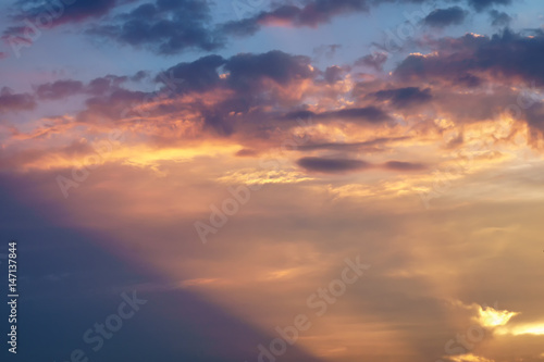 Fototapeta Naklejka Na Ścianę i Meble -  golden sky and sun ray during sunrise