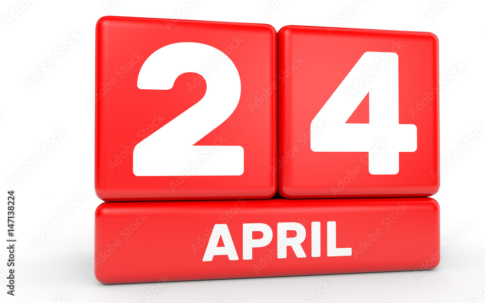 April 24. Calendar on white background. April 24. Calendar on white background.