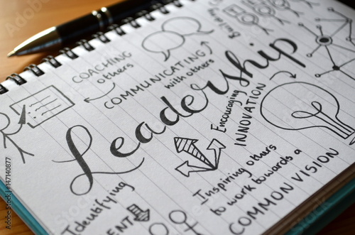 LEADERSHIP graphic notes on notepad photo