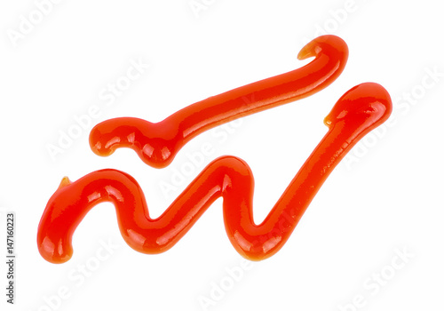 tomato sauce or ketchup isolated on a white background