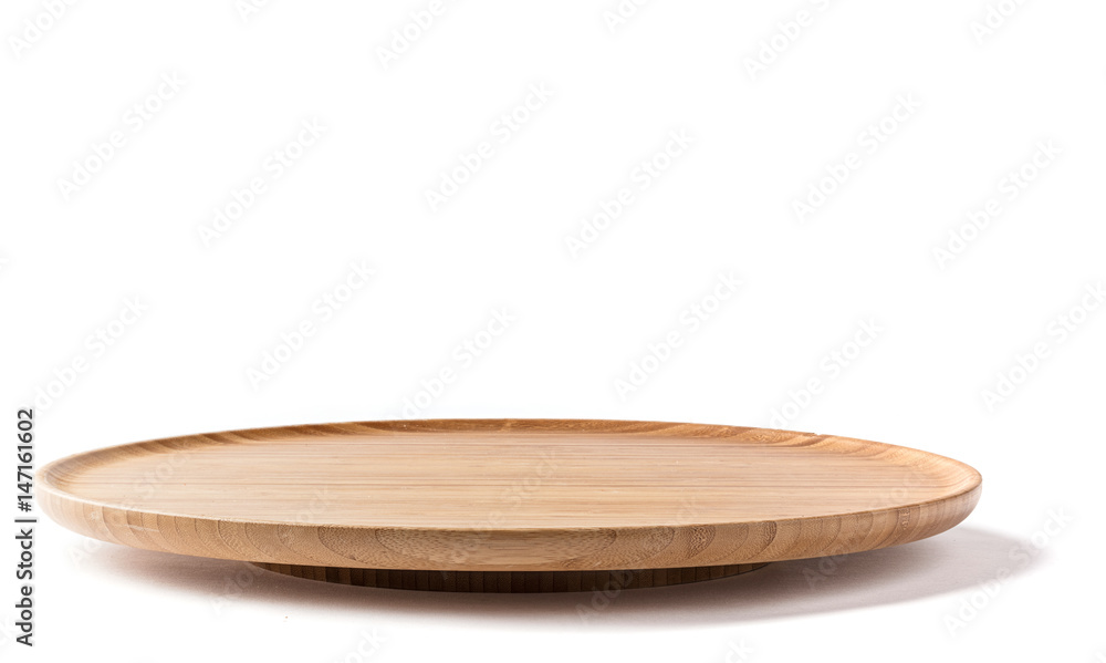 Obraz na plátně Bamboo lazy susan on a white background side view