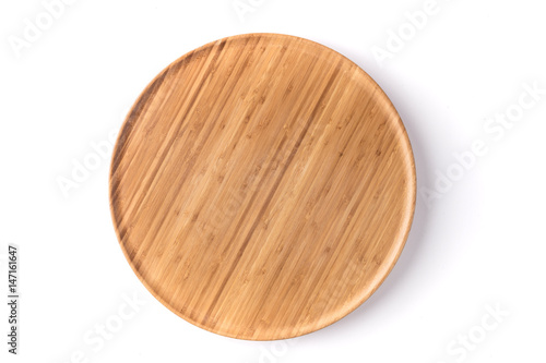 Bamboo lazy susan on a white background photo