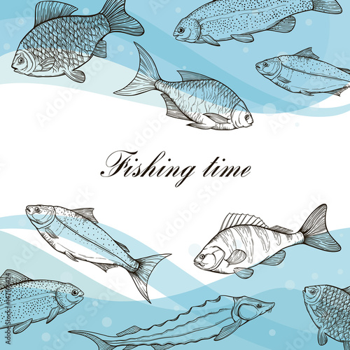 Vector background with sketches