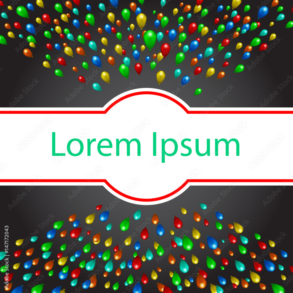 Fototapeta premium Illustration with colored balls on a black background