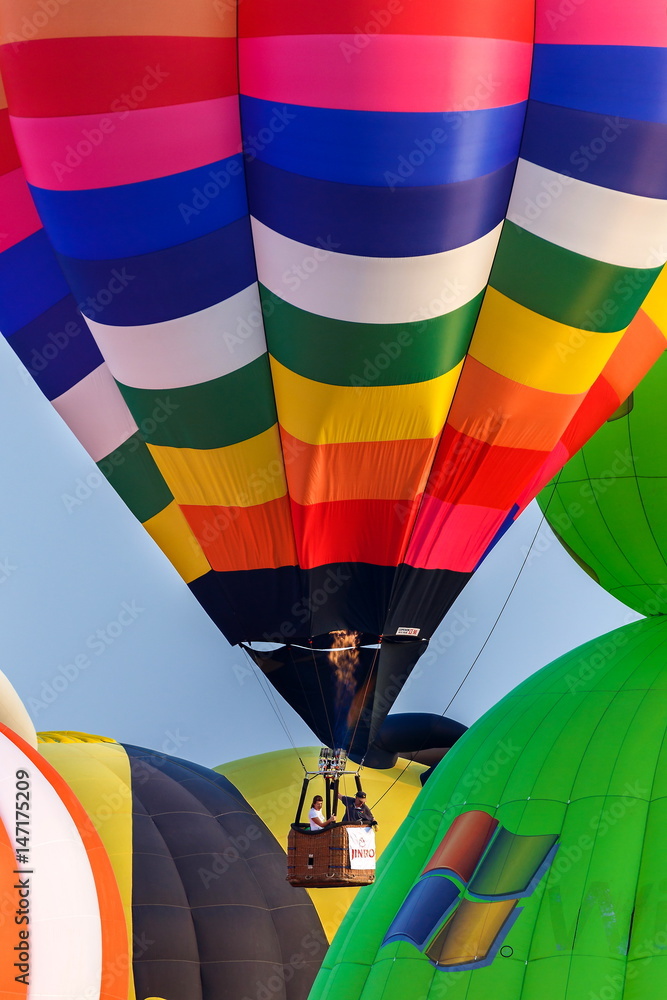 Fototapeta premium Balloons in sky ,Balloon Festival,Singhapark International Balloon Fiesta 2017,Chiang Rai, Thailand.