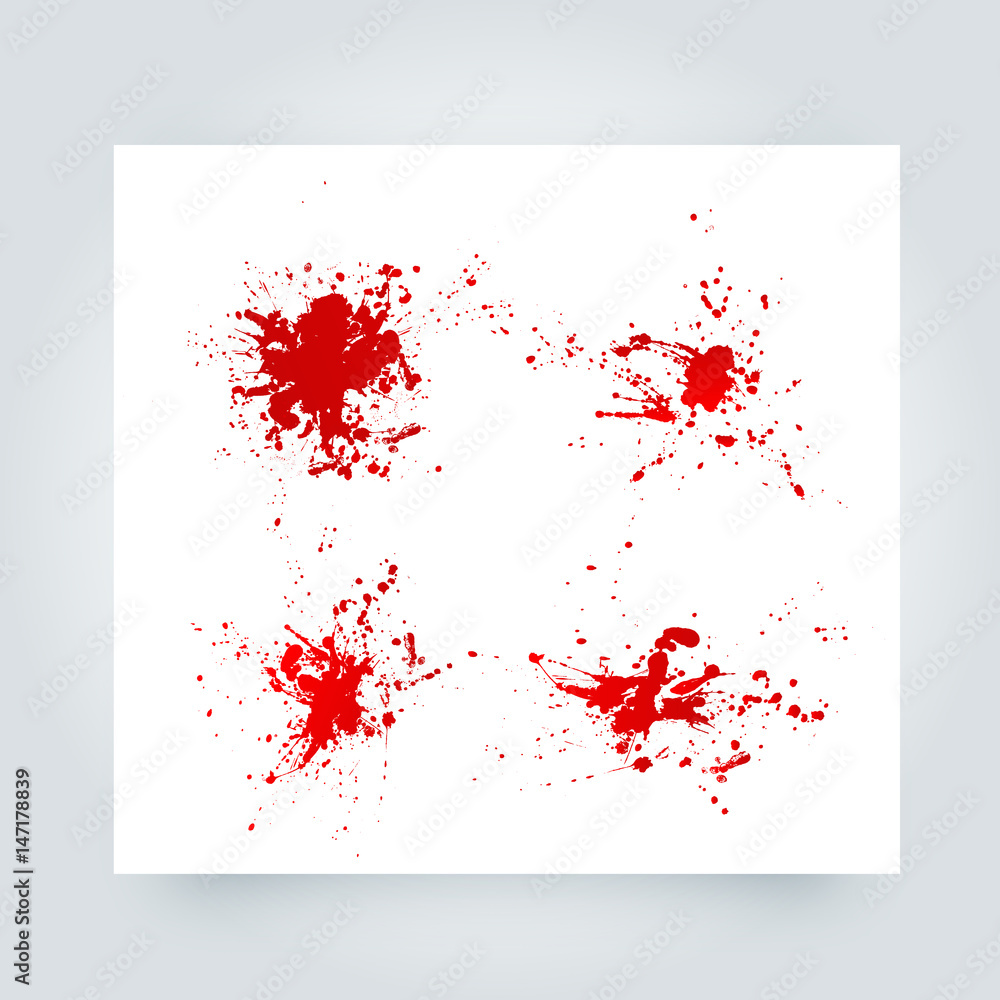 Obraz premium Vector abstract background with big splash and place for your text. Grunge Vector Illustration. Splatter template. Paint set for design use