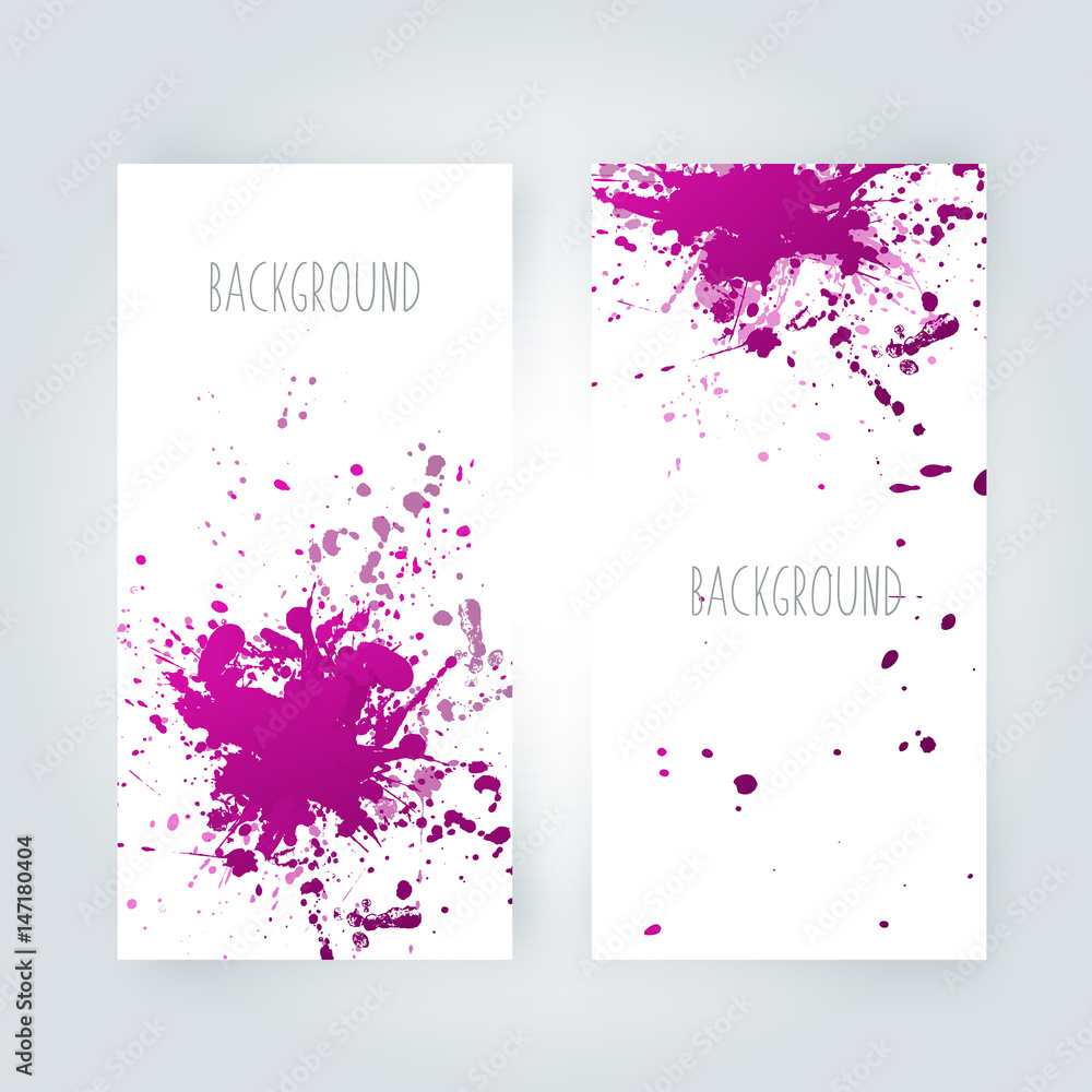 Vector abstract background with big splash and place for your text. Grunge Vector Illustration. Splatter template. Paint set for design use