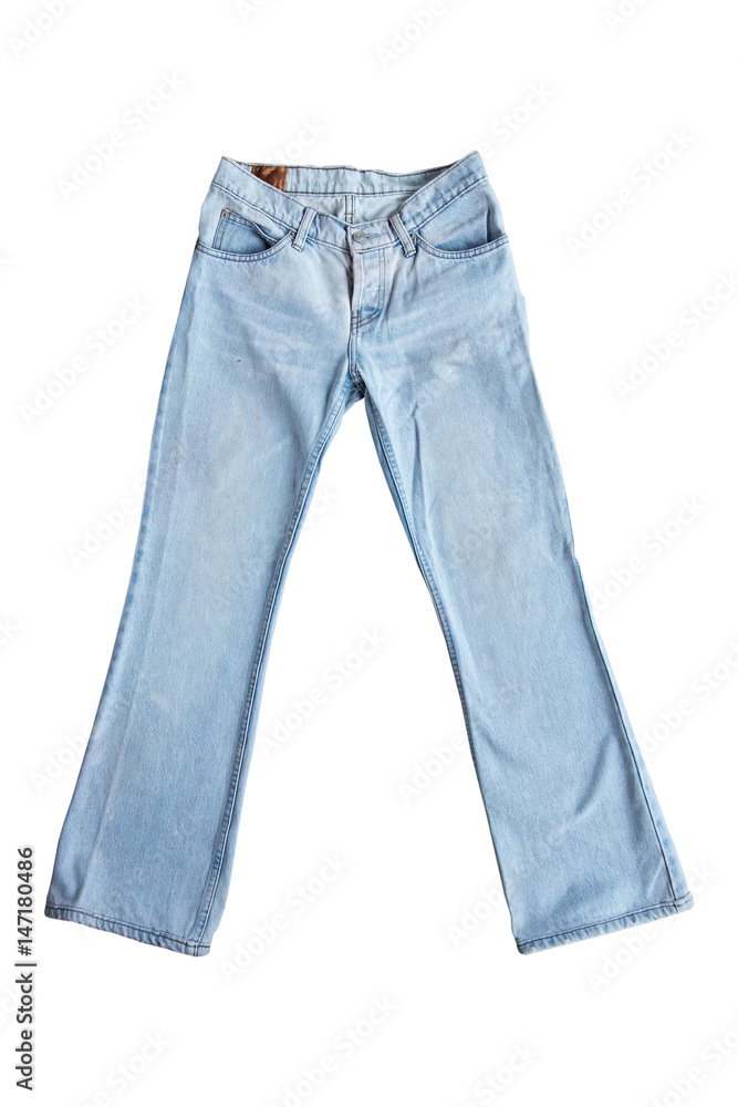 Jeans isolated on white background., This has clipping path. Jeans isolated on white background., This has clipping path.
