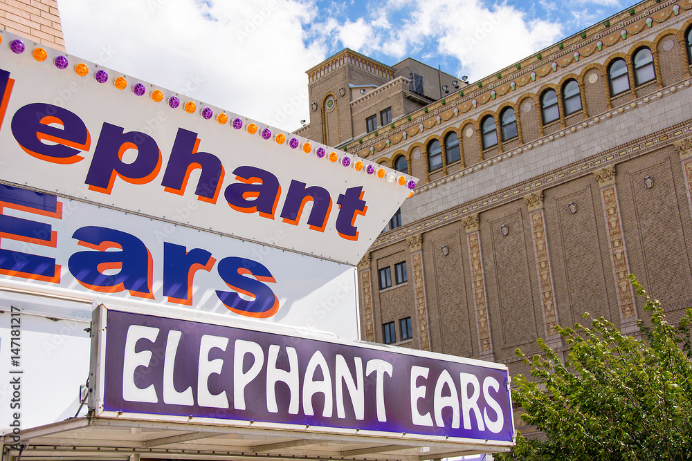 elephant ear vendor sign in city elephant ear vendor sign in city