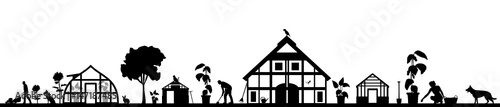 Silhouette Haus und Garten