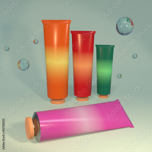 cosmetic aids products 3d illustration