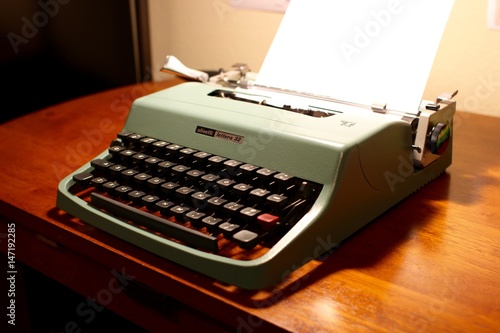 Green Olivetti Lettera Typewriter.