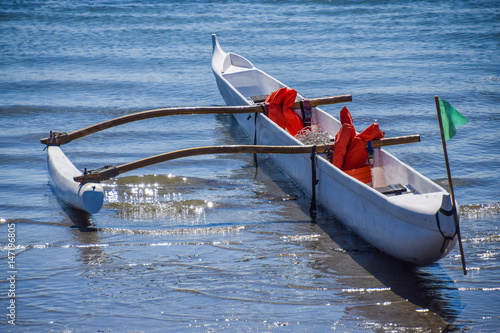 Canvas-taulu Hawaiian canoe used for daily fishing for livelihood during olden times and stil