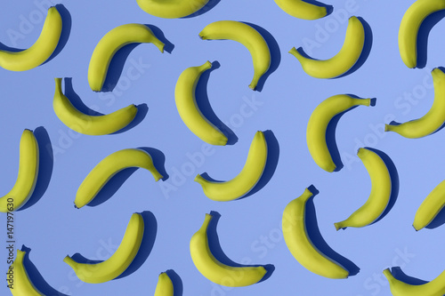 Bananas on blue background