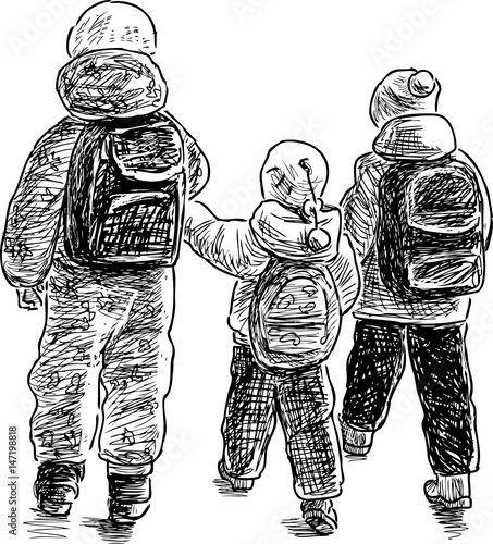 the kids on a stroll