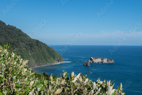 View from Knights Point lookout to Arnott Point on the Haast Highway, West Coast of New Zealand's South Island