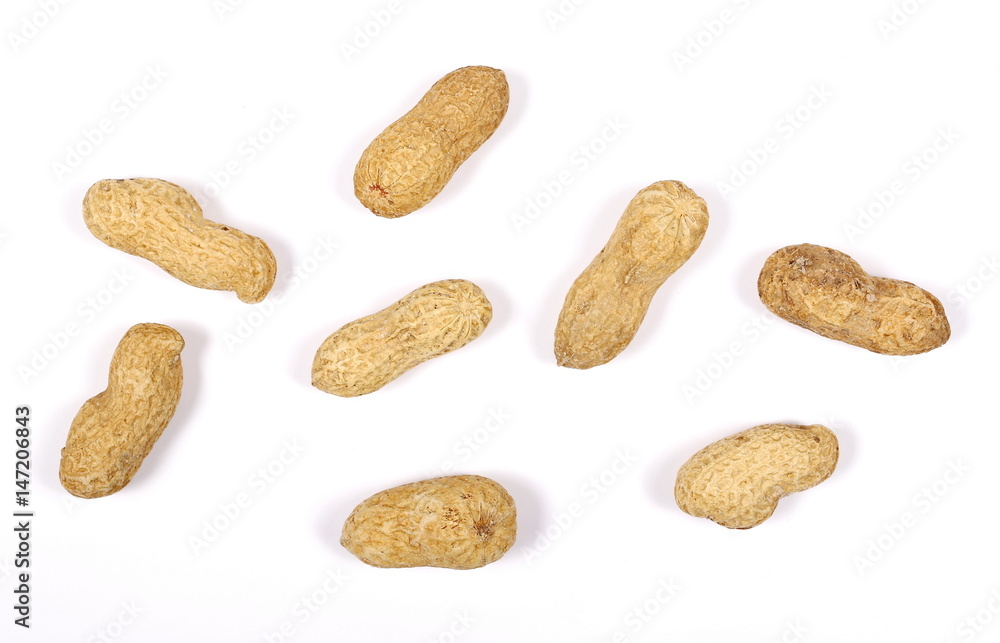 Set of peanuts isolated on white background Set of peanuts isolated on white background