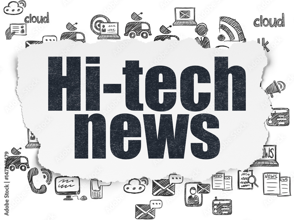 News concept: Hi-tech News on Torn Paper background News concept: Hi-tech News on Torn Paper background