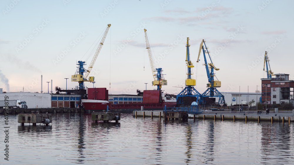 harbor by sea against clear sky