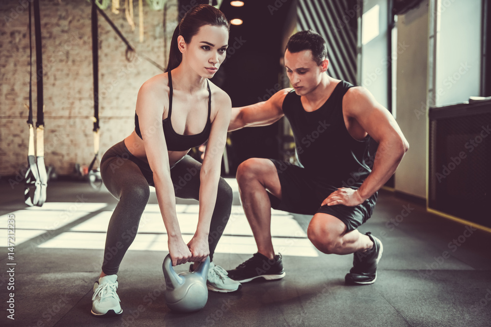 Obraz premium Couple working out