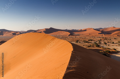 View from a peak of a dune at Sossusvlei