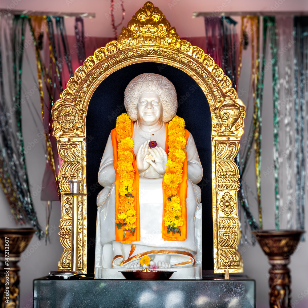 Sathya Sai Baba Temple of Puttaparthi village, India Stock Photo | Adobe  Stock