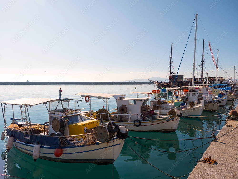 Fishing boats in a port